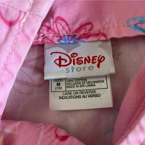 Disney Store Vintage 90s Rare Pink Cotton Floral Dress Minnie Embroidered: Med - Picture 6 of 9